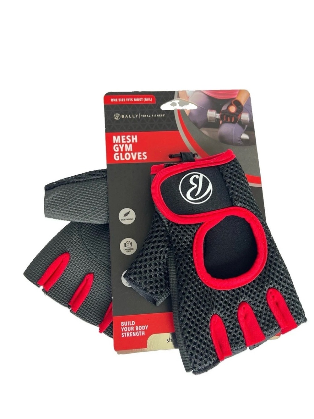 Bally Total Fitness Fingerless Mesh Training Gloves One Size Fits Most M/L